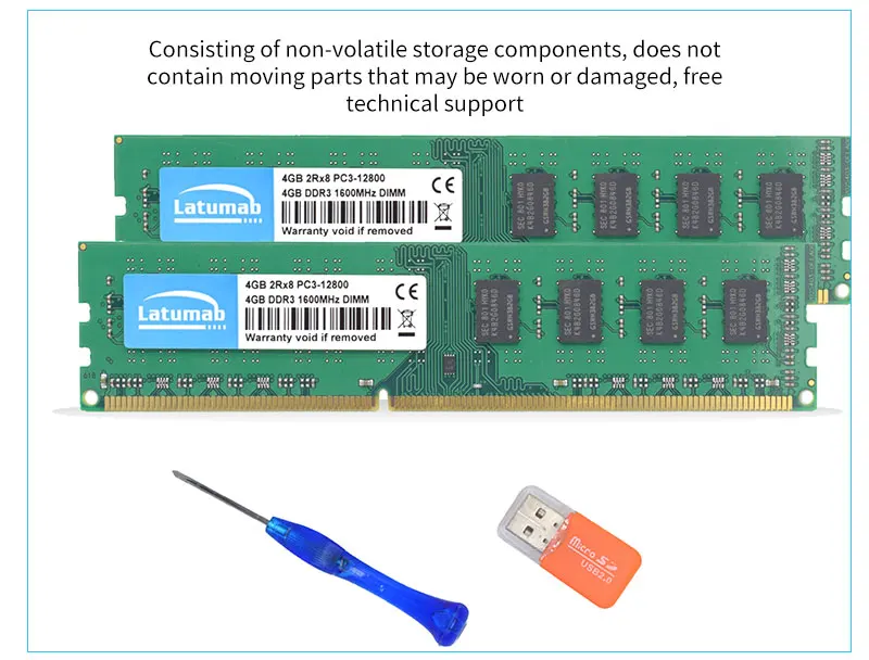 Latumab 4 ГБ 8 ГБ DDR3 1600 МГц PC3 12800 настольная Память DIMM Память RAM 240 шпильки 1,5 в Настольный ПК модуль памяти ram