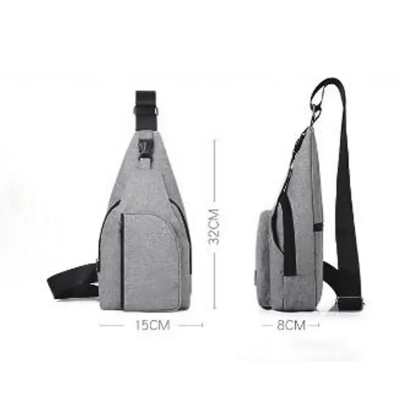 Мужские сумки-слинги маленькая нагрудная сумка дорожный рюкзак с USB-портом для