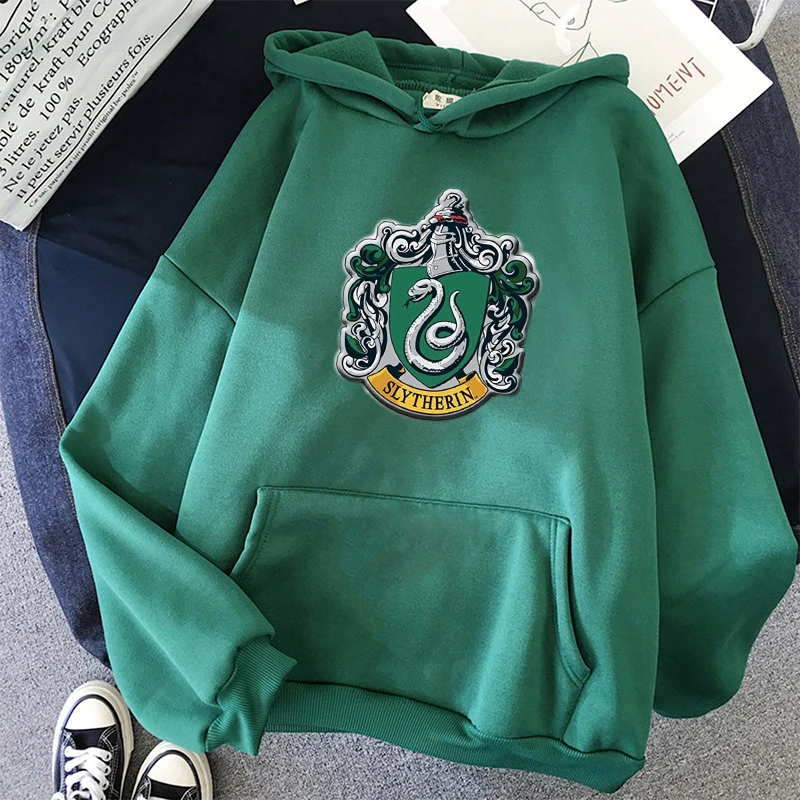 Толстовка Draco Malfoy флисовая, худи со змеиным принтом, повседневный базовый пуловер в стиле хип-хоп, Осень-зима - изображение