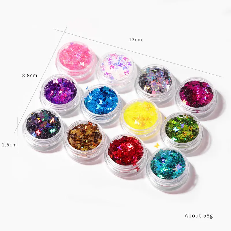 

12pcs/Set Nail Art Sequins Manicure Decor DIY Stickers Nail Glitter Sticker Supplies Beauty Accessories CIN6 899
