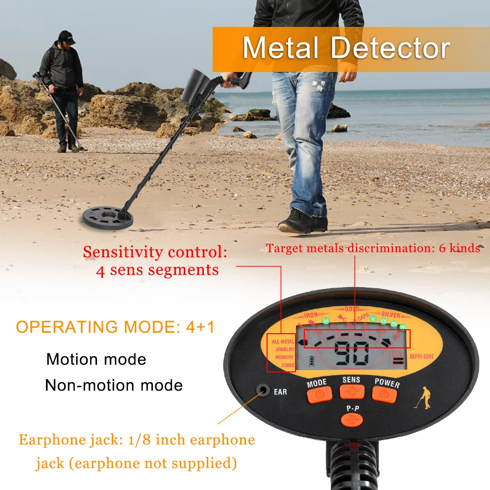 Профессиональный портативный подземный металлоискатель KKmoon подводный