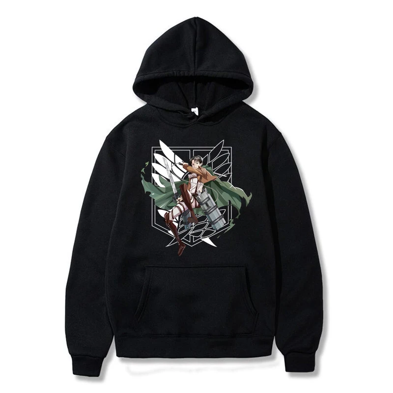 Толстовка мужская с капюшоном атака на Титанов зеленая длинным рукавом | Мужская