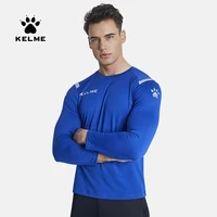 kelme mens t shirt men running sports suit long sleeve trainning exercise gym quick dry sportswear breathable t shirt 3891534