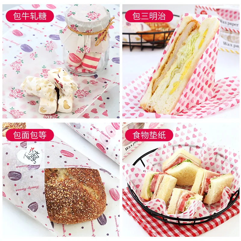 50Pcs/Lot Wax Paper Food Grade Grease Wrappers Wrapping For Bread Sandwich Burger Fries Oilpaper Baking Tools | Дом и сад