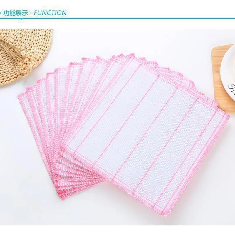 

5PCS 26x26cm Kitchen Anti-grease Wiping Rags Bamboo Fiber Super Absorbent Cleaning Cloths Washing dish Towel Household Supplies