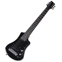 good quality mini electric guitar travel guitar 34 inch basswood body 6 strings wood guitar high gloss red blue black free bag