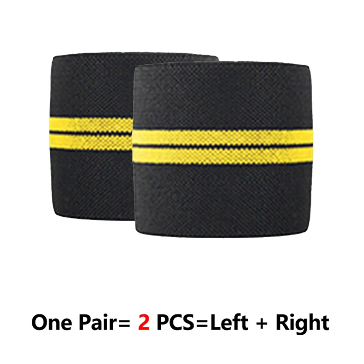 Yellow Two Stripes ROEGADYN профессиональная Тяжелая атлетика 2 м эластичный наколенник фитнес наколенник поддерживающий фиксатор тяжелый вес приседания тренировочный наколенник - Цвет: Yellow Two Stripes