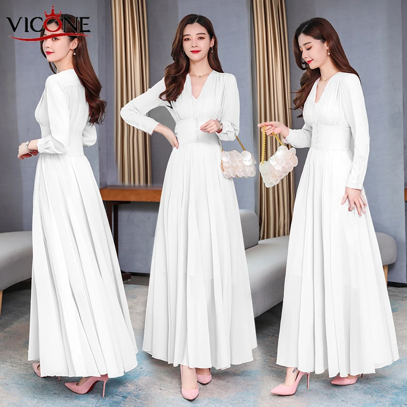

VICONE S-3XL Women Summer Spring Female Chic Dresses Plus Size Women