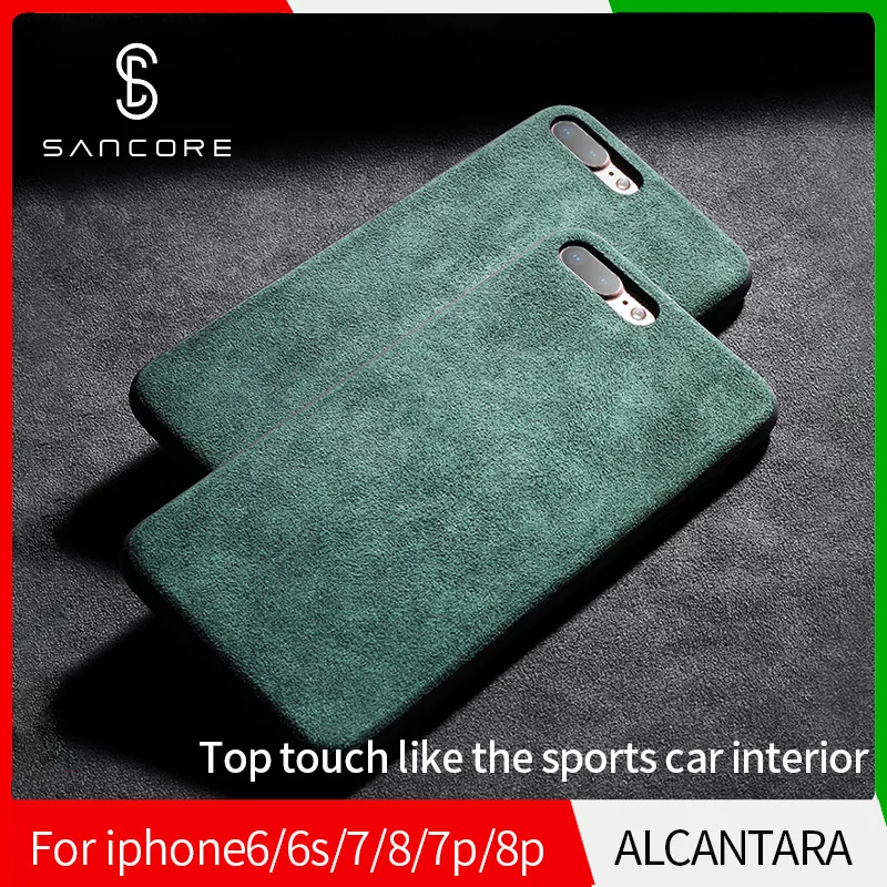 100% sancore чехол для iPhone 6/6s/7/8 plus телефона ALCANTARA из ТПУ в деловом стиле замшевый 6/7/6p/7p