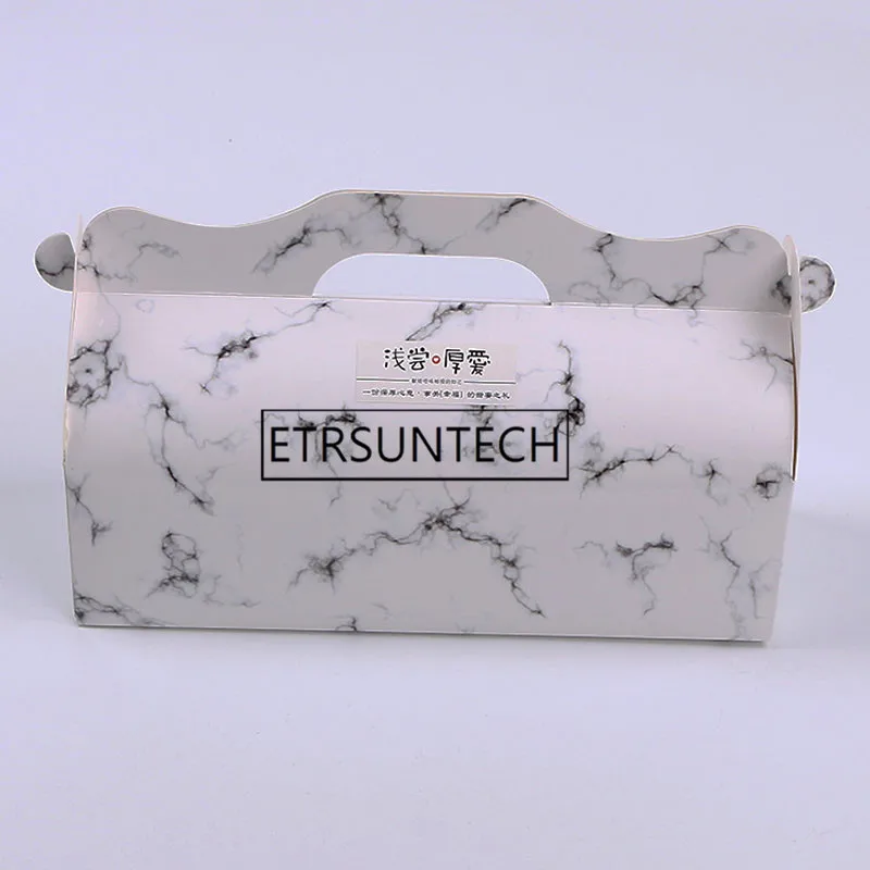 100 шт. Модная элегантная коробка для торта в мраморную полоску пудинг Сырная