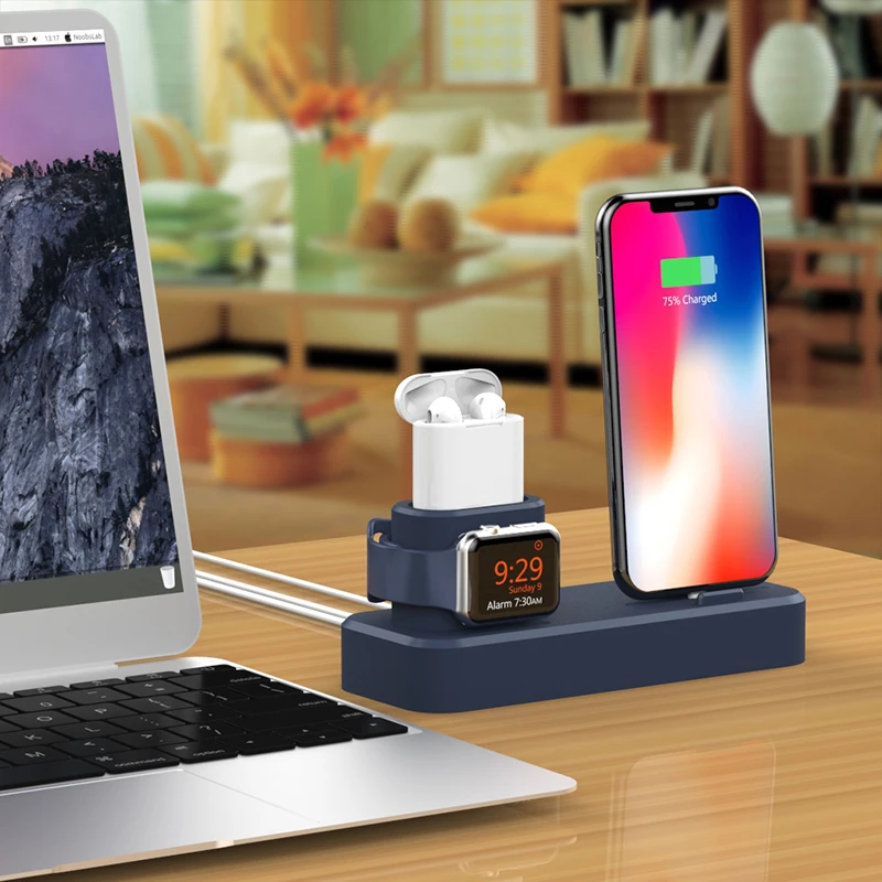 Зарядная подставка 3 в 1 для iPhone AirPods iWatch зарядная док станция Apple Watch серии 4/3/2 11 pro