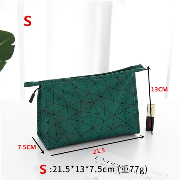 S - Dark Green Женская модная косметичка из искусственной кожи; косметичка для девочек; косметичка; органайзер для макияжа; сумка для хранения; дорожная Водонепроницаемая косметичка; чехол для макияжа; Новинка - Цвет: S - Dark Green