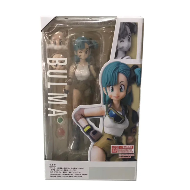 bulma with box Аниме Dragon ball Z SHF Figuarts Bulma ПВХ фигурка модель DIY игрушка - Цвет: bulma with box