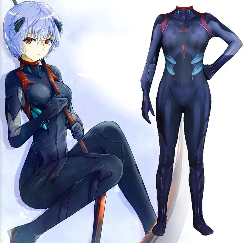 Рей Аянами костюм EVA супергероя 3 0 боди Хэллоуин Косплэй вечерние для Для женщин