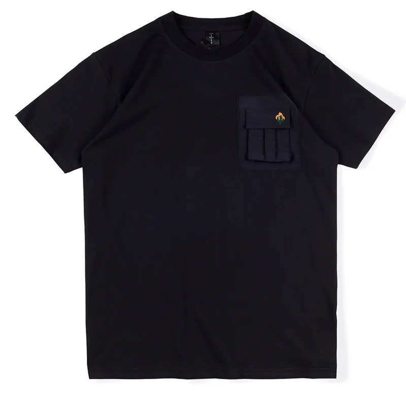 

Travis Scott cactus Jack Short Sleeve T cactus embroidery micro label pocket tide tee