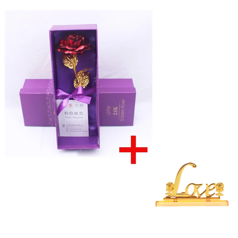 red rose base Дропшиппинг День Святого Валентина 24K Фольга Золотая Роза креативный подарок длится навсегда любовь Свадебный декор любовник Роза - Цвет: red rose base