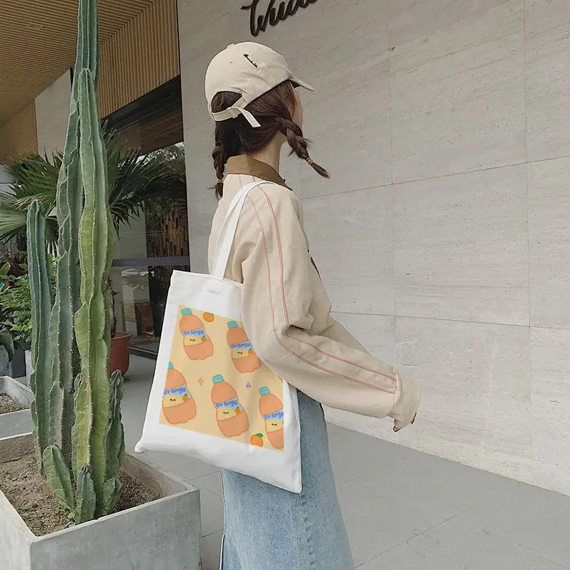 

ins art canvas bag student shoulder bag handbag chic canvas bag Korea ulzzang trend female bag hand carry