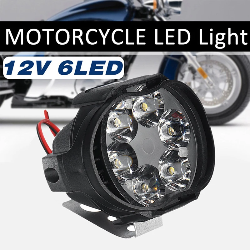 

2 Pcs Led Motorcycles Headlight White Super Bright 6LED Working Spot Light
