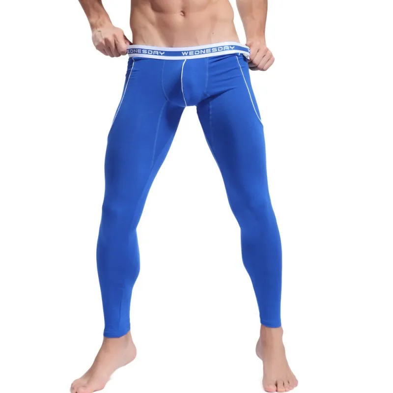 

Men Long Johns Warm Pants Thin Elastic Slim Solid Low Waist Breathable Gay Sexy Underwear Male Tight Legging Bottoms