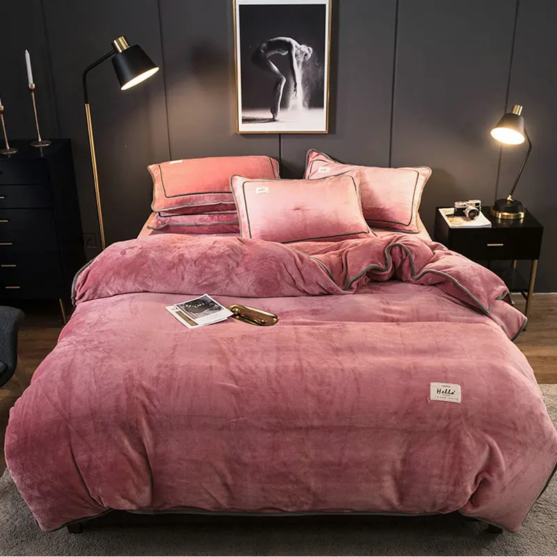 Толстый теплый комплект постельного белья для зимы Роскошное Одеяло с краями и