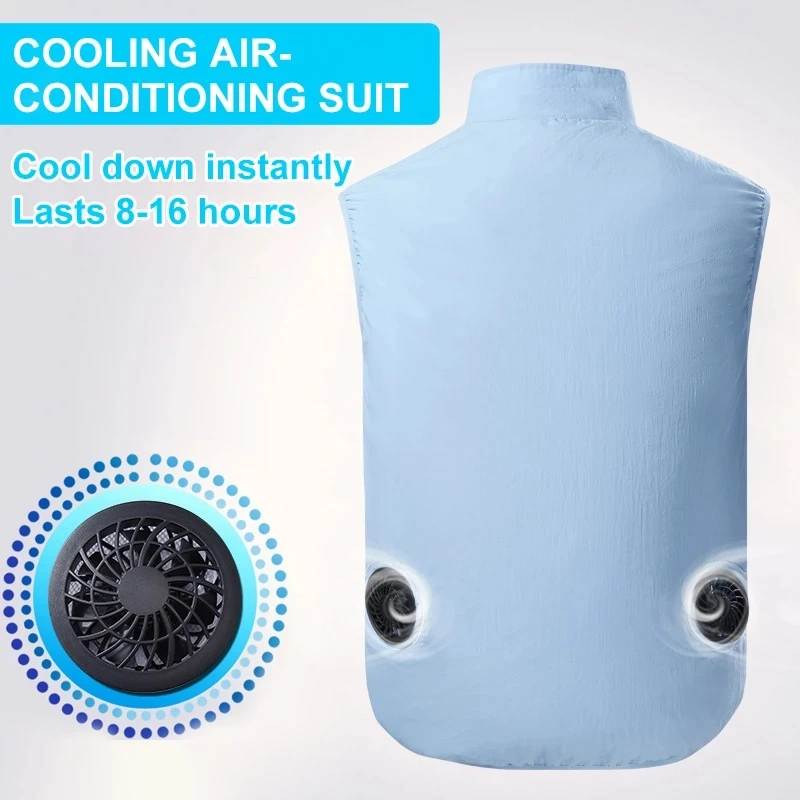 

Men Summer USB Fan Cooling Vest Men Air Conditioning Clothes Sleeveless Jacket Pleasantly Cool Fishing Vests