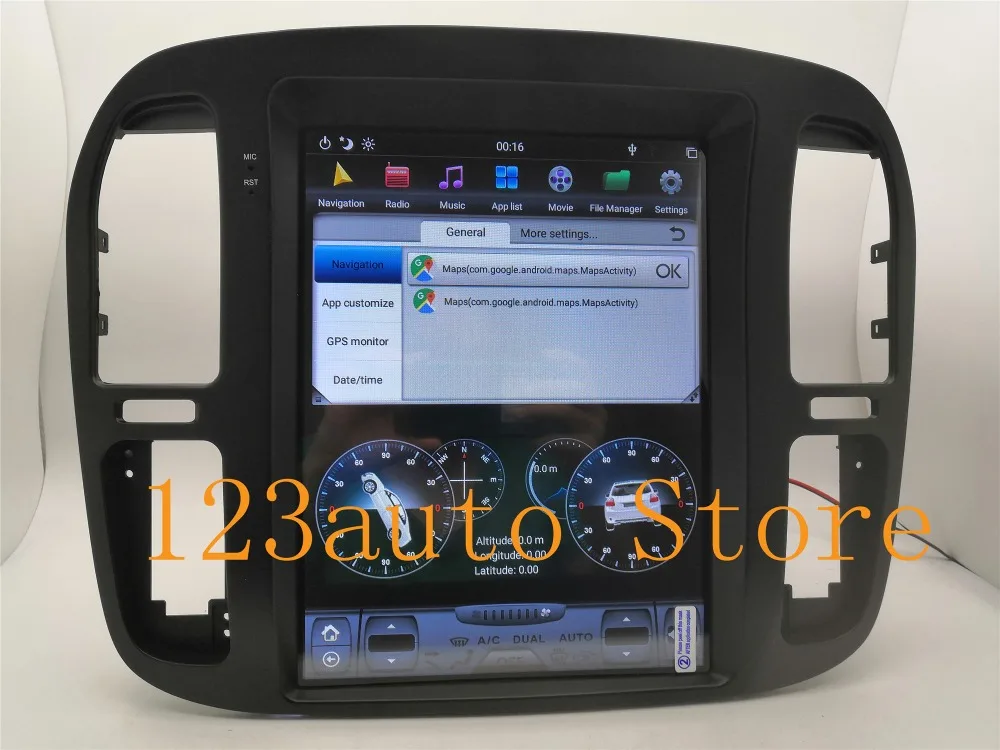12,1 дюймов вертикальный PX6 Tesla стиль Android 8,1 автомобильный DVD gps навигационный плеер для TOYOTA LAND CRUISER LC100 LEXUS LX470 1999-2002