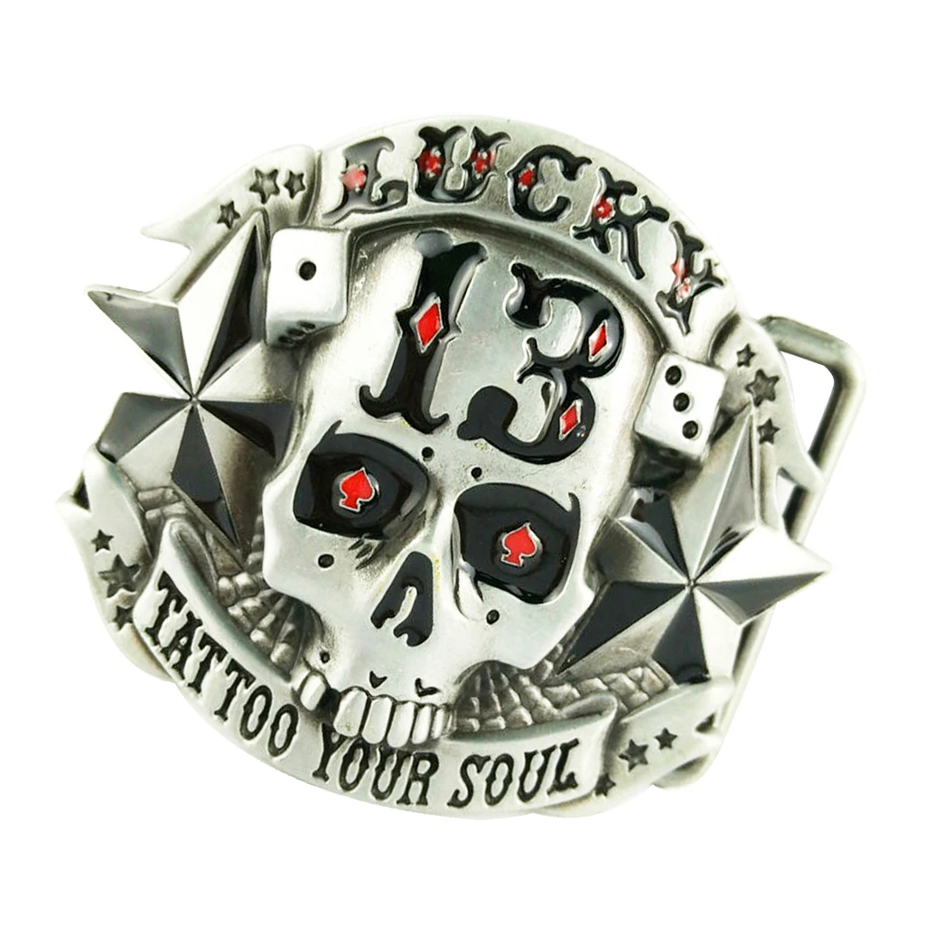 

Biker Skull Head Mechanic Motorcycle Belt Buckle Mens Silver Metal Punk
