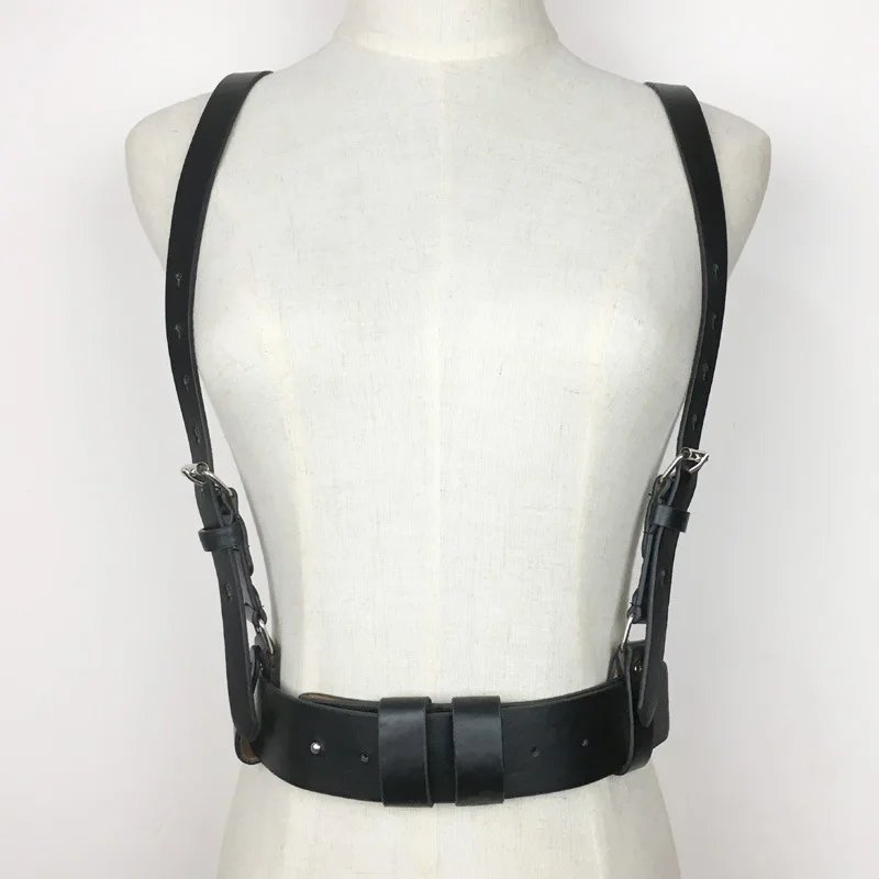 

Retro Punk Strap Girdle Sexy Women Handmade Belt Decorative Shirt Dress PU leather Smooth Buckle Vest Harness Belt For Women