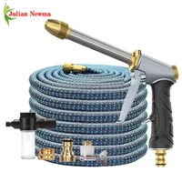 expandable garden hose shrinks flexible water hose showers garden brass water gun sprinkler high pressure car washer jet nozzle