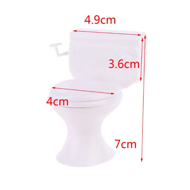 

57EE Dollhouse Miniature Furniture Vintage Bathroom Model White Toilet Baby Pretend