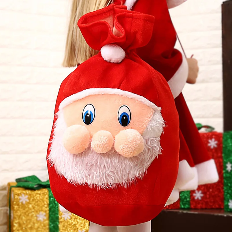 

Christmas Drawstring Gift Bags Christmas Gift Wrapping Bags Santa Claus Backpack for Kids Package Storage Party Candy Decoration