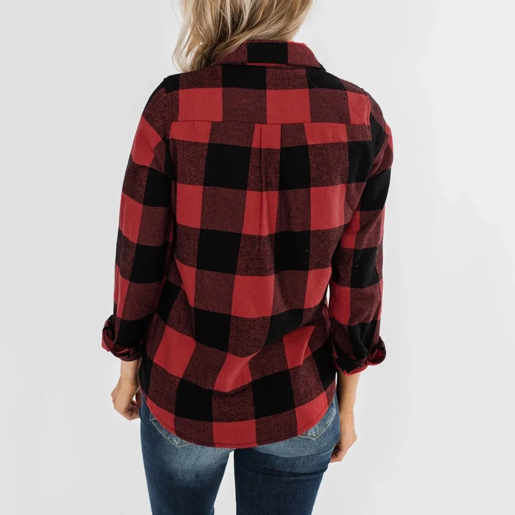 Повседневная клетчатая куртка женская Свободная с О-образным вырезом Женская на