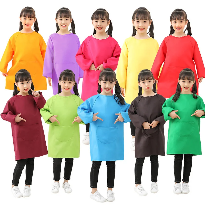 Детский фартук с длинными рукавами для детей среднего возраста выпечки