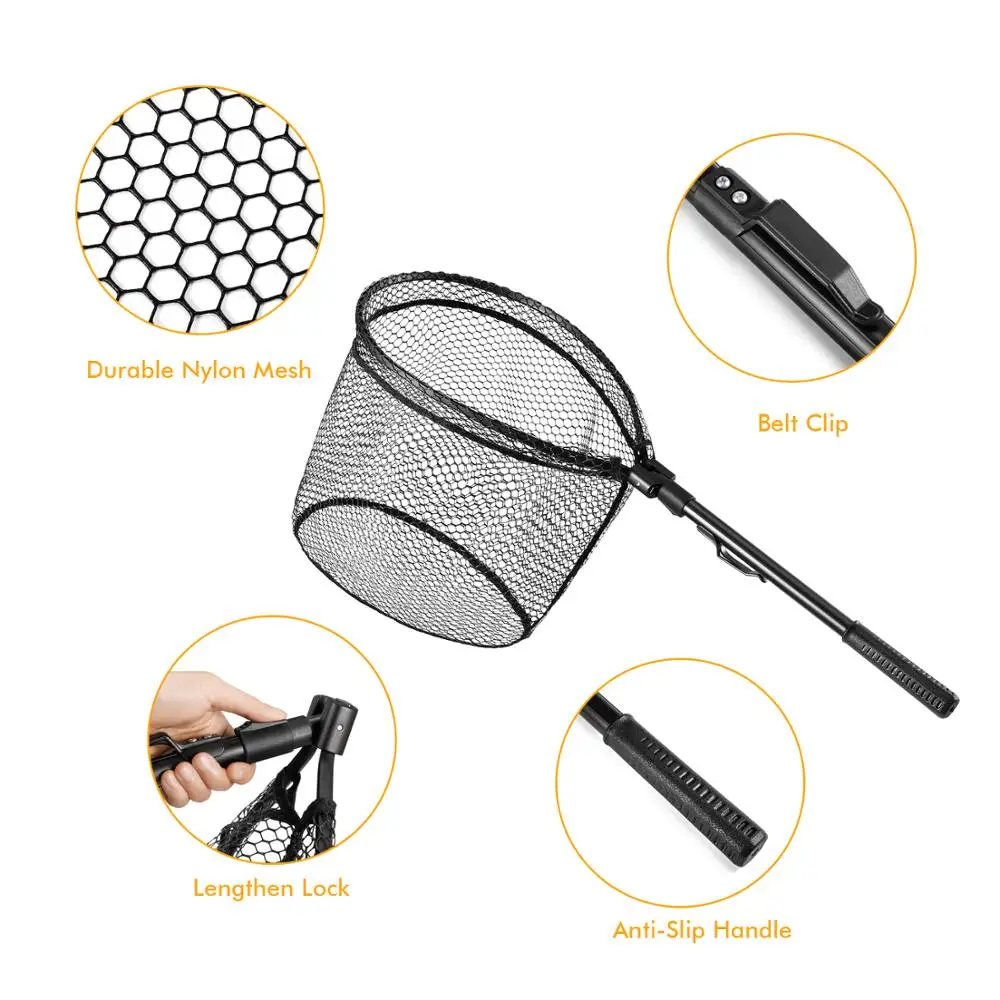 Рыболовная сеть Magreel алюминиевая ручная с прорезиненной речной и морской струей