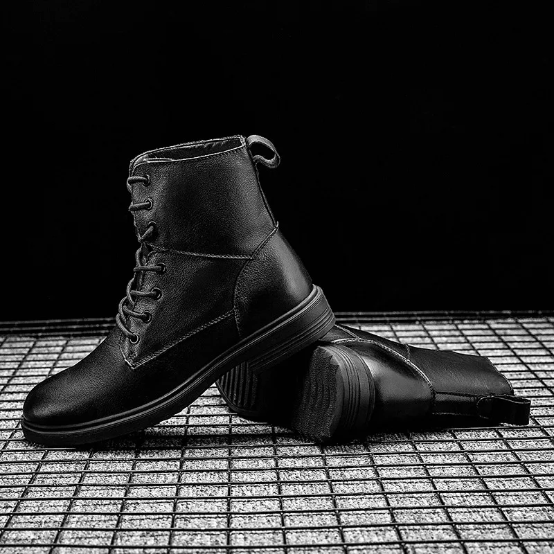 

Men Casual Shoes Leather Mens Shoes Casual Loafers Sneaker Black Fashion Men Man Leather High Sneakers Top Sport Hightop Leisure