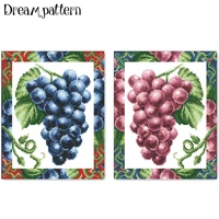 purple grape cross stitch kit cotton silk aida count 14ct 11ct print embroidery needlework wall decor supplies