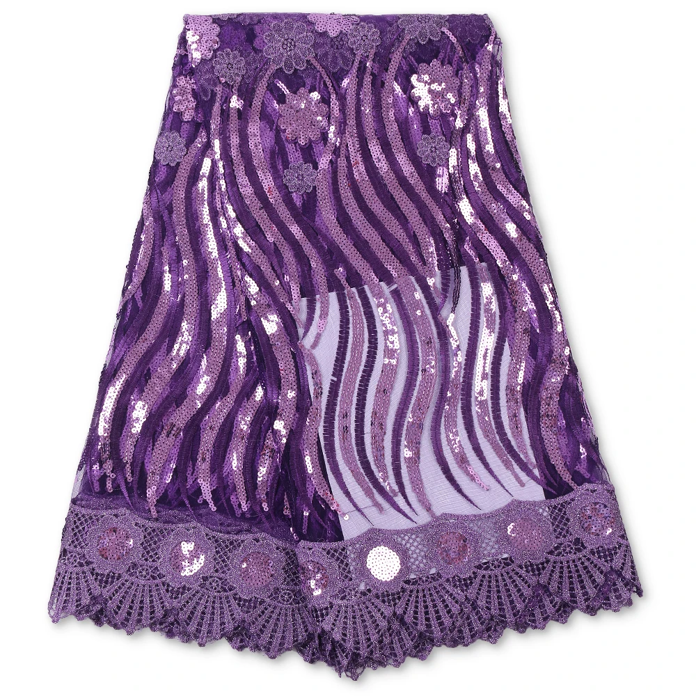 

PGC Hot Sale Sequin Lace Fabric African Lace Fabric 2021 High Quality Lace Nigerian French Mesh Lace Fabrics For Brida YA4021B-5