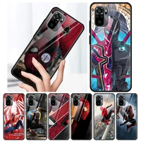 the spiderman marvel tempered glass cover for xiaomi redmi note 10 10s 9 9t 9s 8t 8 9a 9c 8a 7 pro max phone case