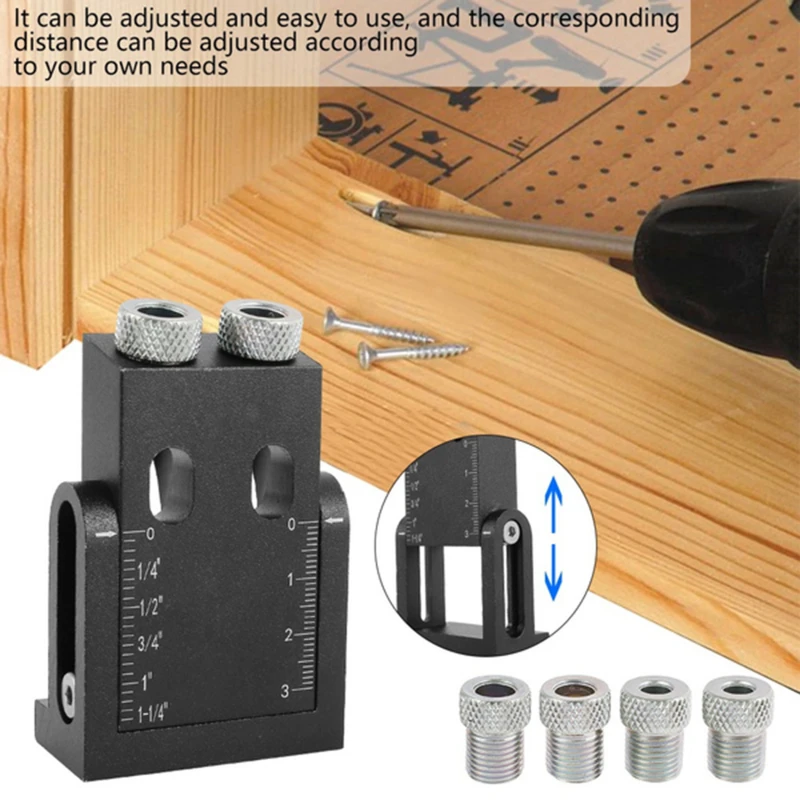 

Pocket Hole Jig Kit Woodworking Guide Oblique Drill Angle Hole Locator Stabilizer Wood Board Connection Installation Tool