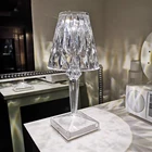 Светодиодный ночник сенсорный Алмазный Настольный светильник 5 в USB Перезаряжаемый Акриловые Украшения настольные лампы для спальни прикроватный Бар Хрустальный подарок