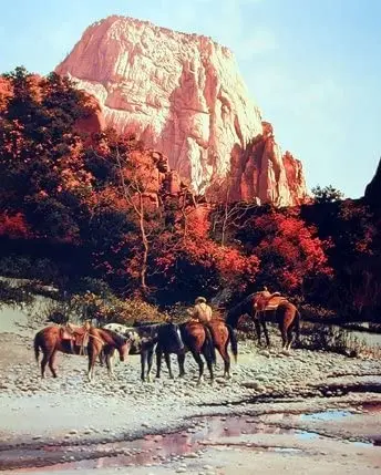 

Western Cowboy Horses Bruce Cheever Mountain Wall Decor Art Print Poster