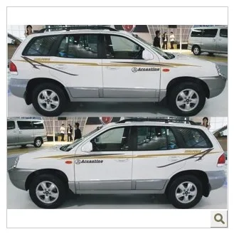 

Автомобильные наклейки для HYUNDAI SANTA FE, модификация внешнего декора кузова, персонализированные наклейки на автомобиль с цветами