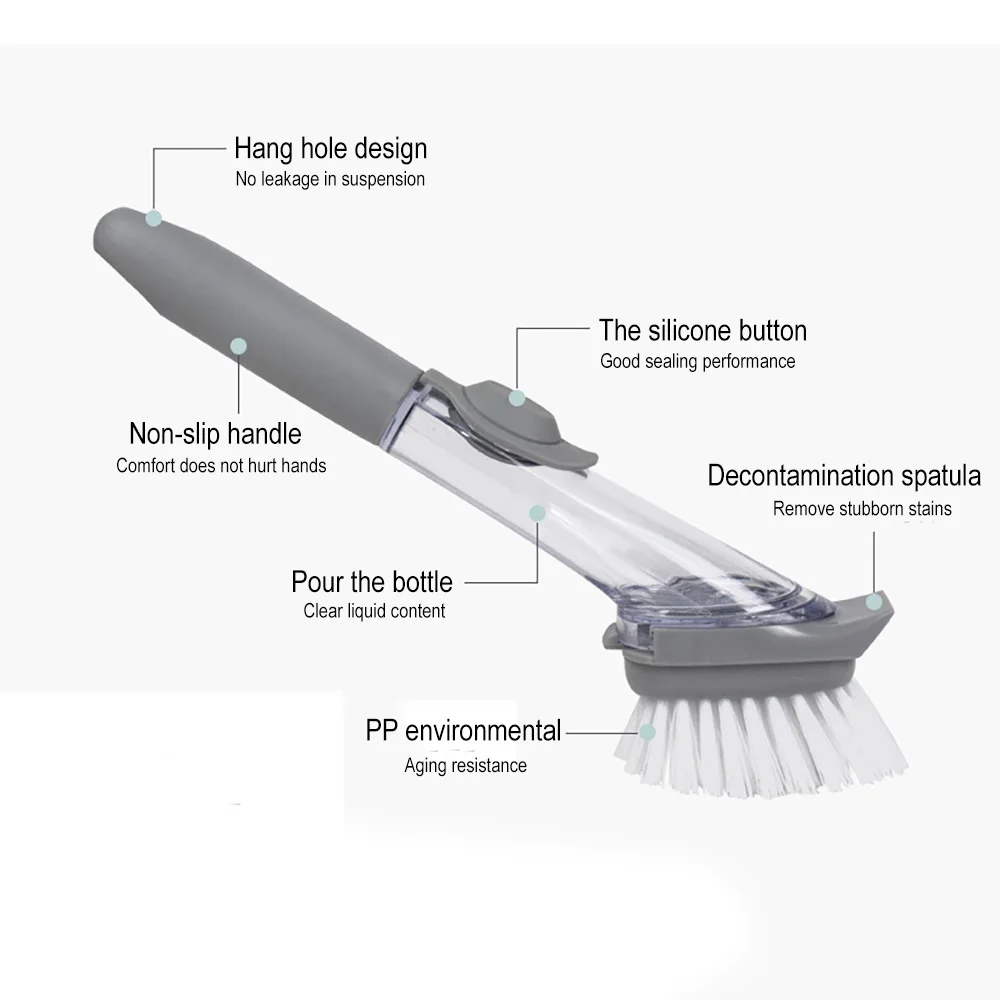Губка для мытья посуды Чистящая Щетка скраб дозатор жидкого мыла | Дом и сад