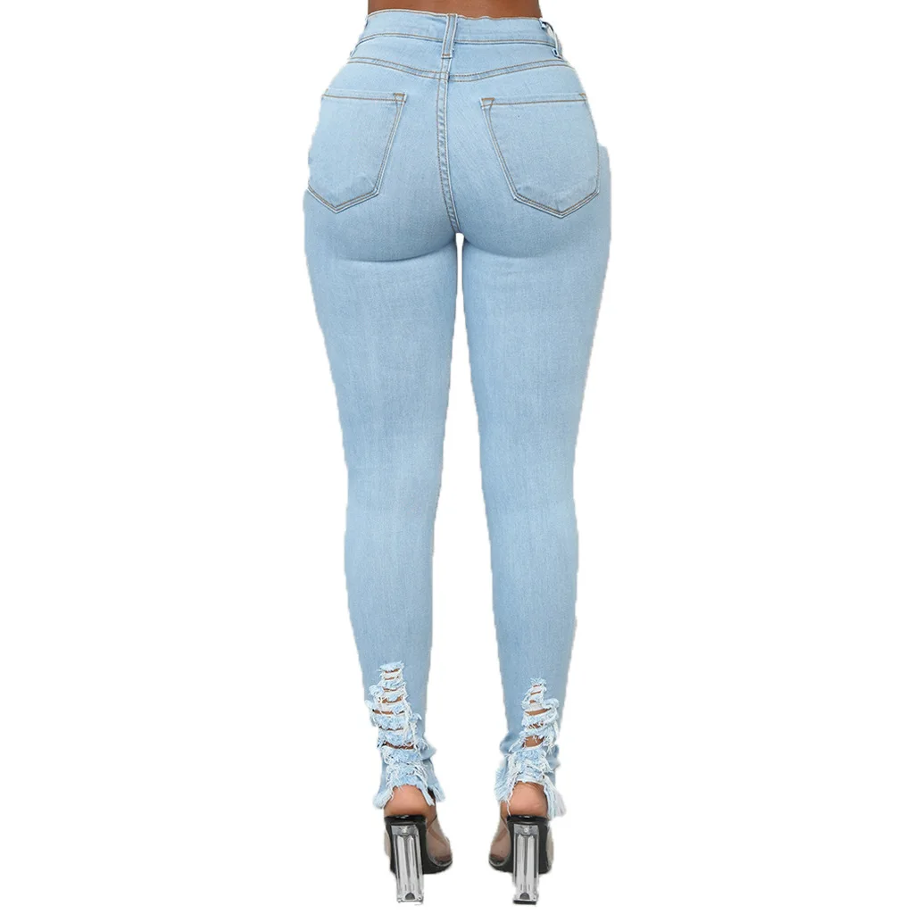 

New Women's Jeans S-2XL Stretch Ripped Skinny Denim Jean Sexy Female Woman Elastic Office Fashion Trendy