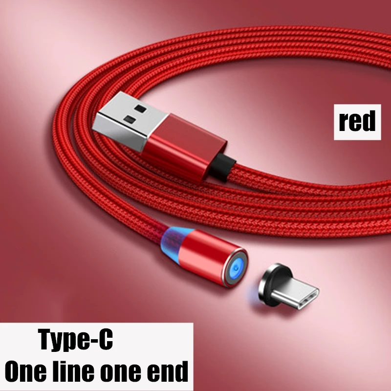 Магнитный USB кабель для зарядки и передачи данных для type-C IOS iPhone Android Micro USB кабель для быстрой зарядки и синхронизации данных для смартфонов - Цвет: Type-C   red
