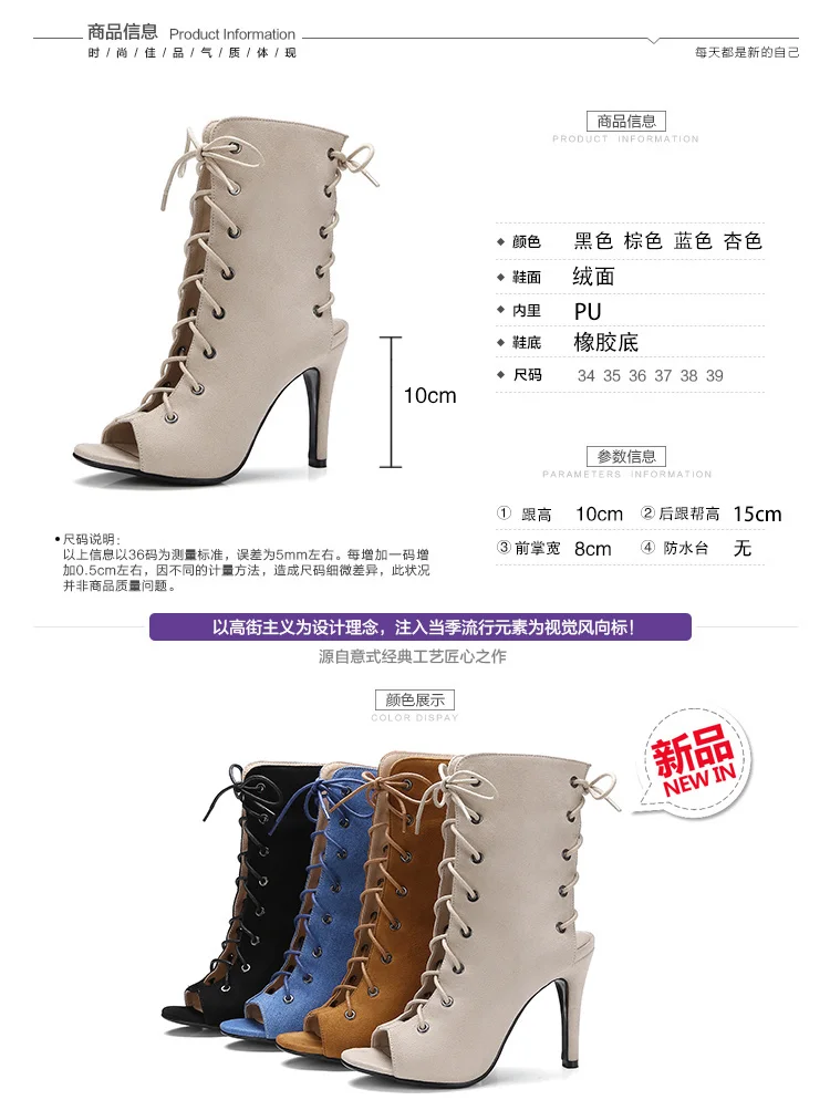 Ботинки женские на высоком каблуке роскошные удобные дышащие пикантные уличные