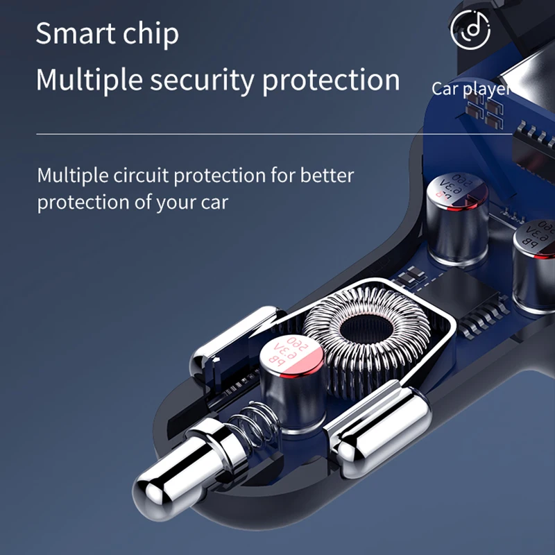 Fm передатчик Bluetooth Автомобильный 3.1A двойной USB зарядка радио Hands Free TF карта