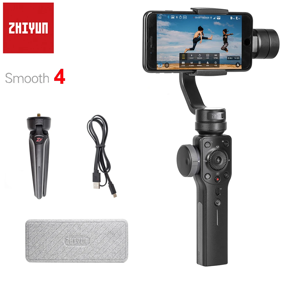 Zhiyun Smooth 4 3-осевой портативный смартфон сотовый телефон видеокамеры Стабилизатор для iPhone X 8 плюс 8 7P 7 samsung S9 S9+ S8 PK гладкая Q DJI Osmo 2