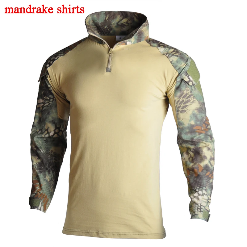 shirts mandrake Уличная Военная тактическая Униформа для страйкбола Пейнтбольная камуфляжная охотничья одежда унисекс дышащая Боевая Стрельба Armys костюмы - Цвет: shirts mandrake