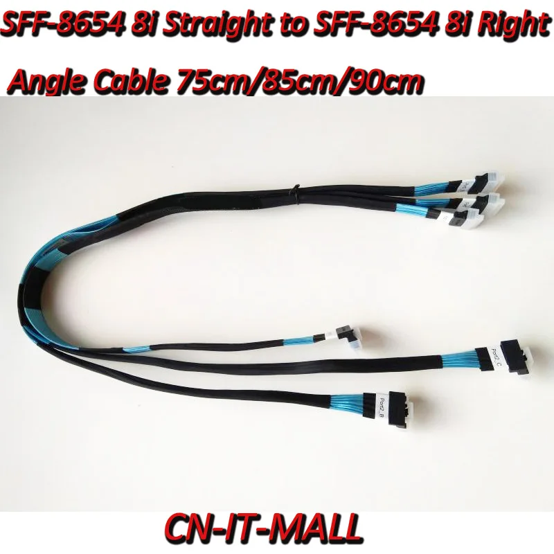 

NEW Slimline SAS4.0 SFF-8654 8i Straight to SFF-8654 8i Right Angle Cable 75cm/85cm/90cm R0038